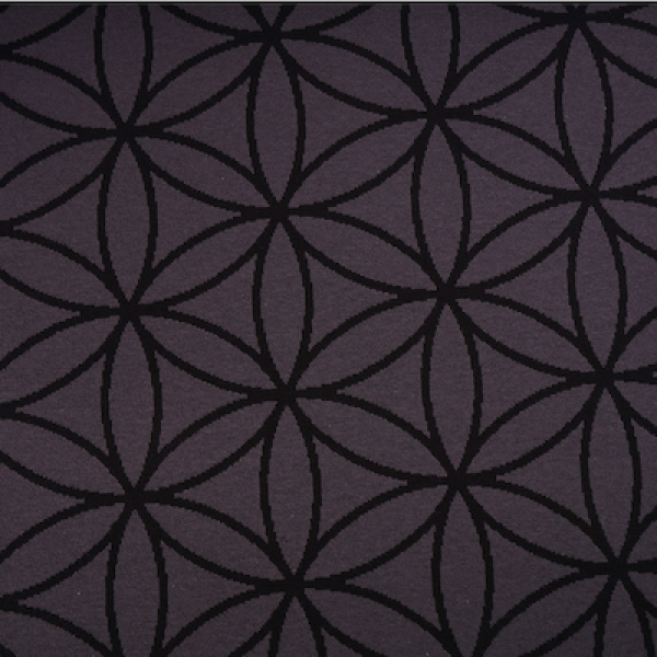 Bio-Jacquard Baumwolle Blume des Lebens schwarz (GOTS) - Stoffonkel | Meterware